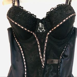 Jezebel Corset 34C Black Matching G-String size S